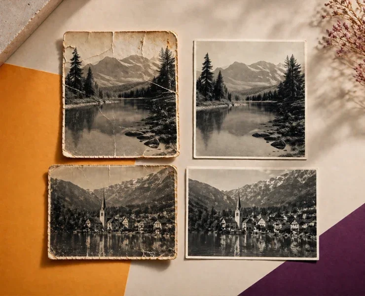 Oude foto's herstellen en retoucheren
